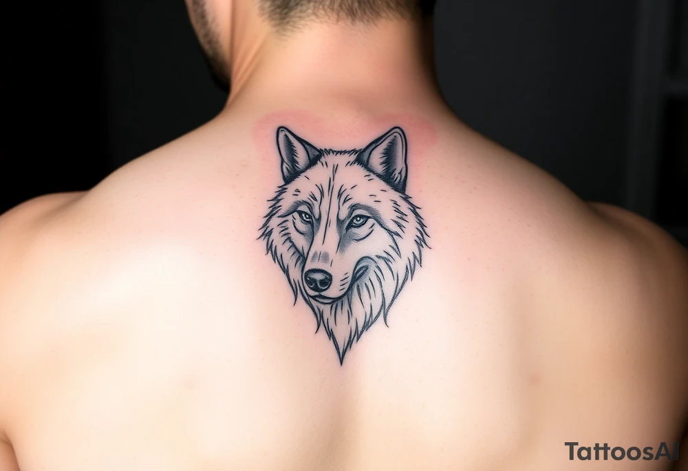Simple wolf tattoo idea