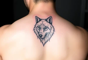 Simple wolf tattoo idea