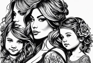 Mum with her 3 daughters tattoo idea