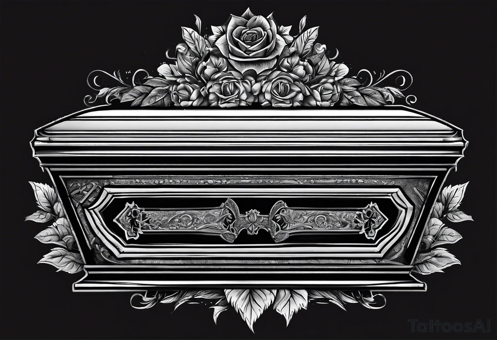 Coffin in graveyard tattoo idea