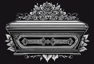 Coffin in graveyard tattoo idea