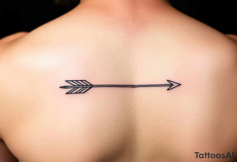 Tiny and thin fine line arrow tattoo idea