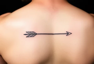 Tiny and thin fine line arrow tattoo idea