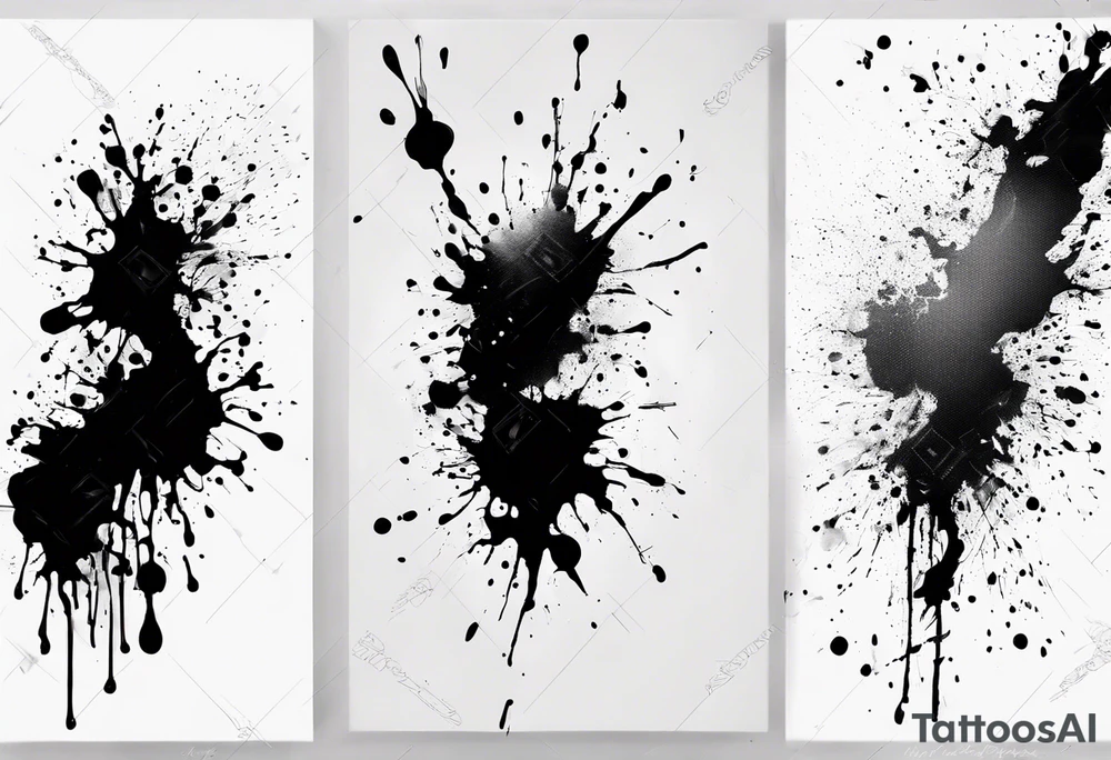 Paint splatter on a white canvas meaning nothing’s perfect tattoo idea