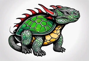 dragon with turtle shell tattoo idea