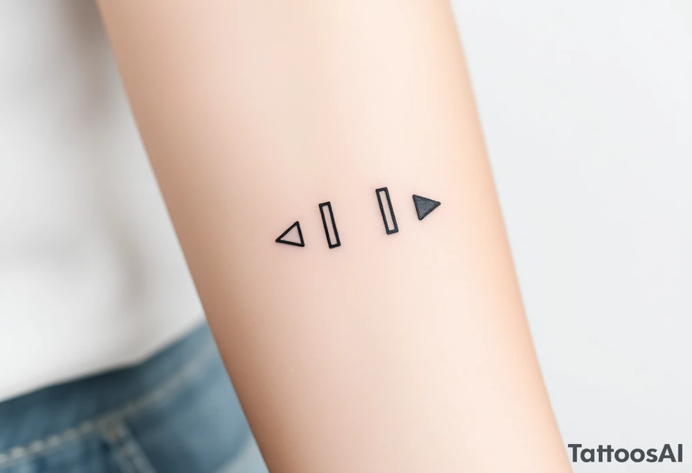 Powerful mental health  symbolism of play, pause, stop rewind tattoo idea