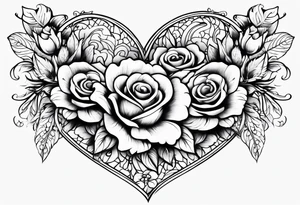 Mom and son , hearts and flowers tattoo idea