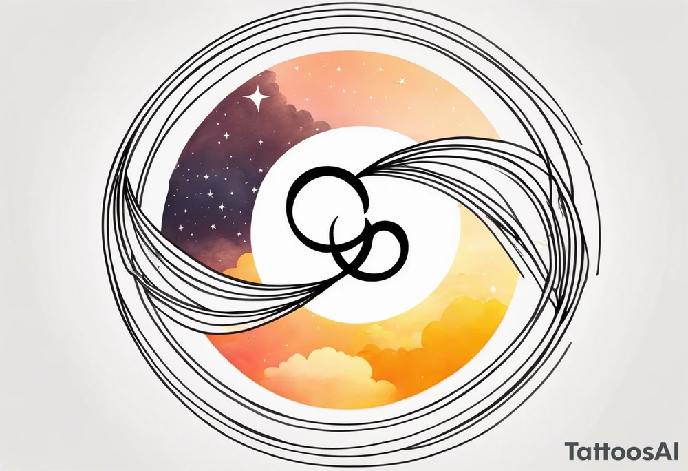 infinity symbol mixed with sun and moon tattoo idea