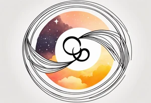 infinity symbol mixed with sun and moon tattoo idea