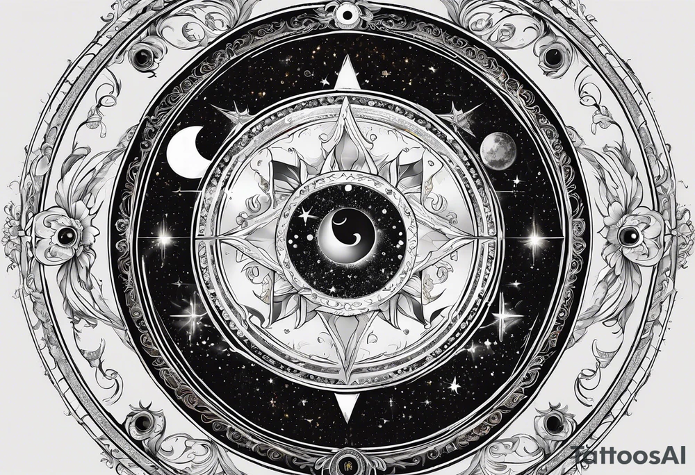 Astrology, Gemini, Natal Chart, angelic, soul mates, vision, planetary, ying yang, the moon, third eye, armband tattoo idea