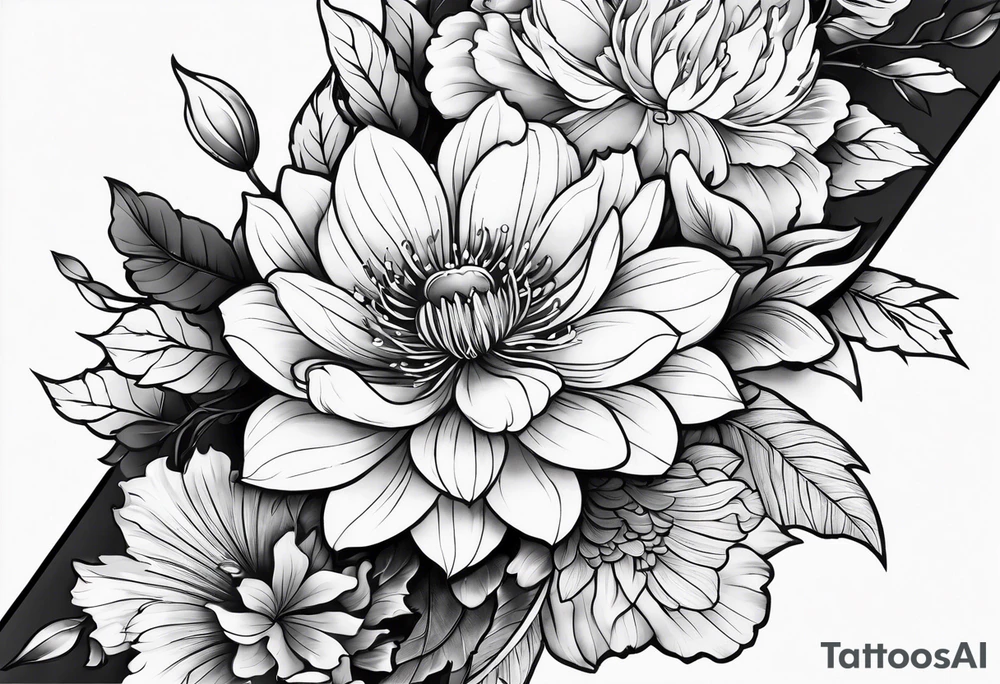 traditional Japanese flowers sleeve tattoo idea traditional Japanese flowers sleeve tattoo idea