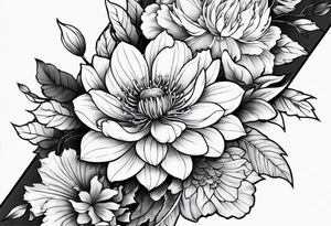 traditional Japanese flowers sleeve tattoo idea
