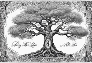 Family tree with the names Kyle Peter Lori tattoo idea