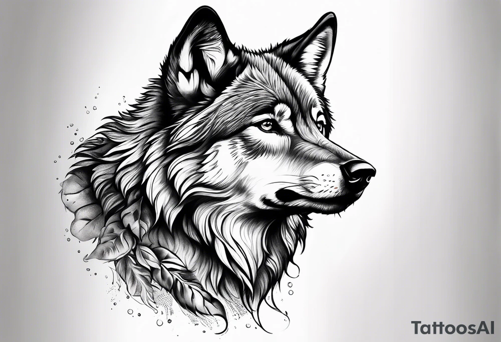 baby wolf tattoo idea