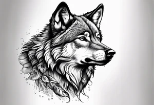 baby wolf tattoo idea