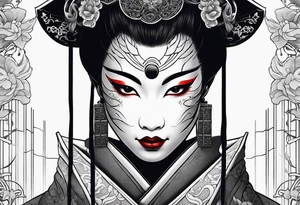 geisha  oni  mask tattoo idea