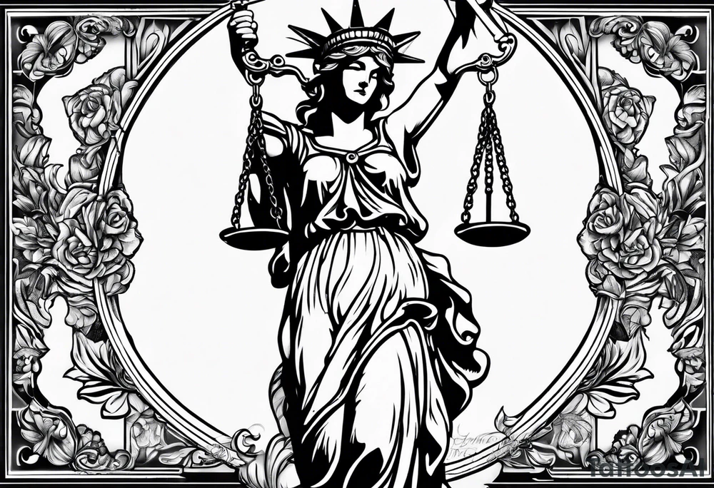 lady justice tattoo idea