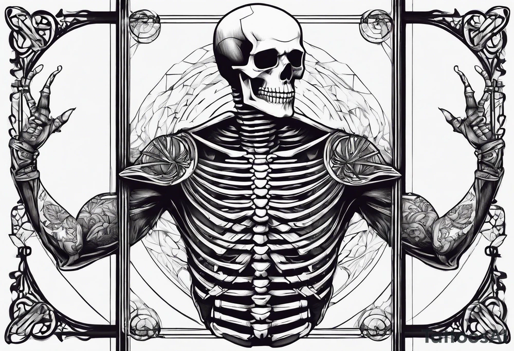 Skeleton calisthenics athele tattoo idea