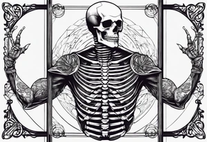 Skeleton calisthenics athele tattoo idea