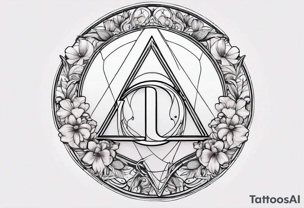 letter delta inside a circle, subtle, girly, simplistic tattoo idea