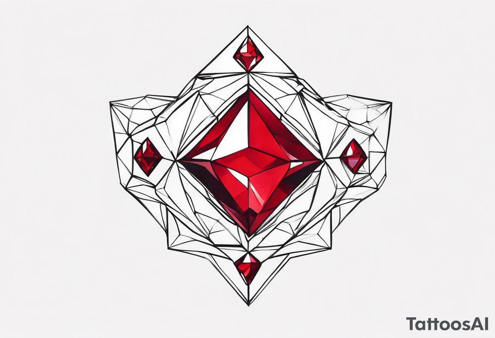 Ruby red small jewel tattoo idea