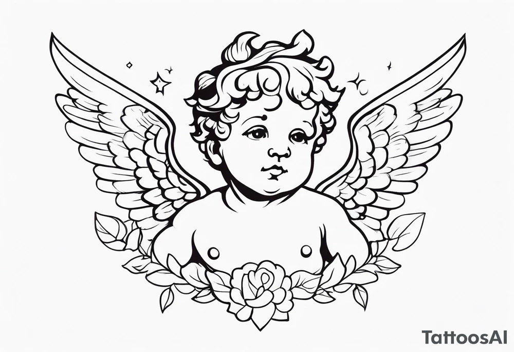 putto, no background tattoo idea