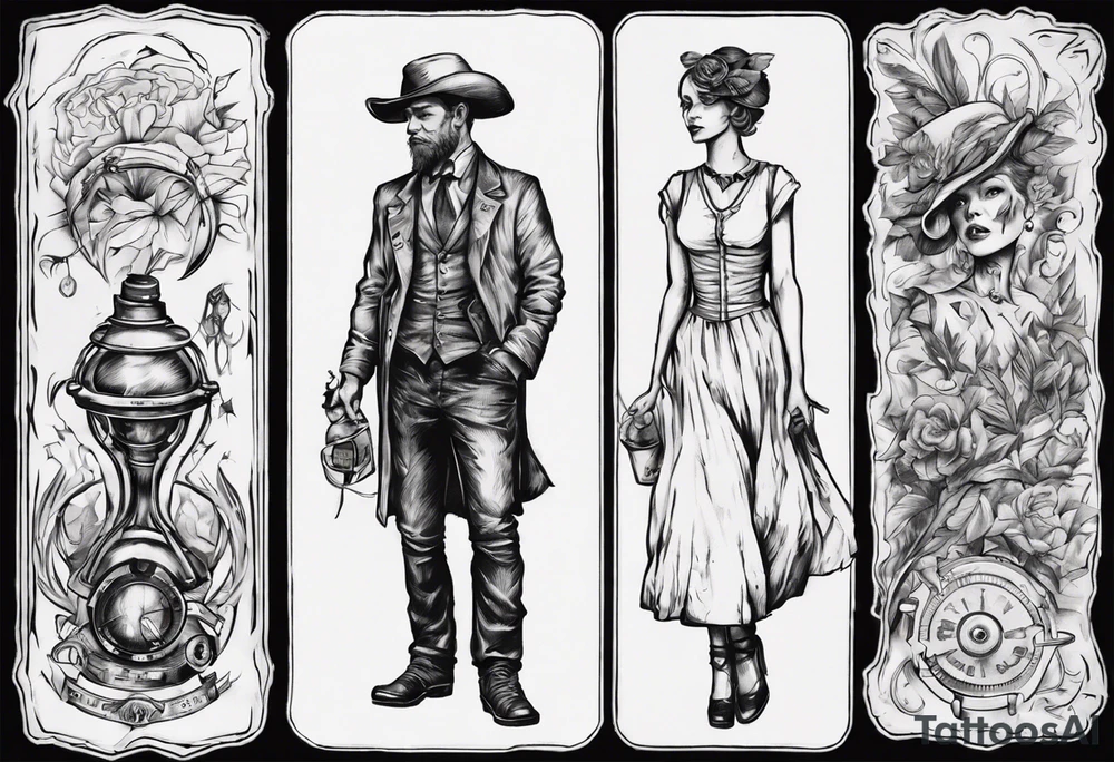 A man and a woman, like the one in the Pioneer image tattoo idea