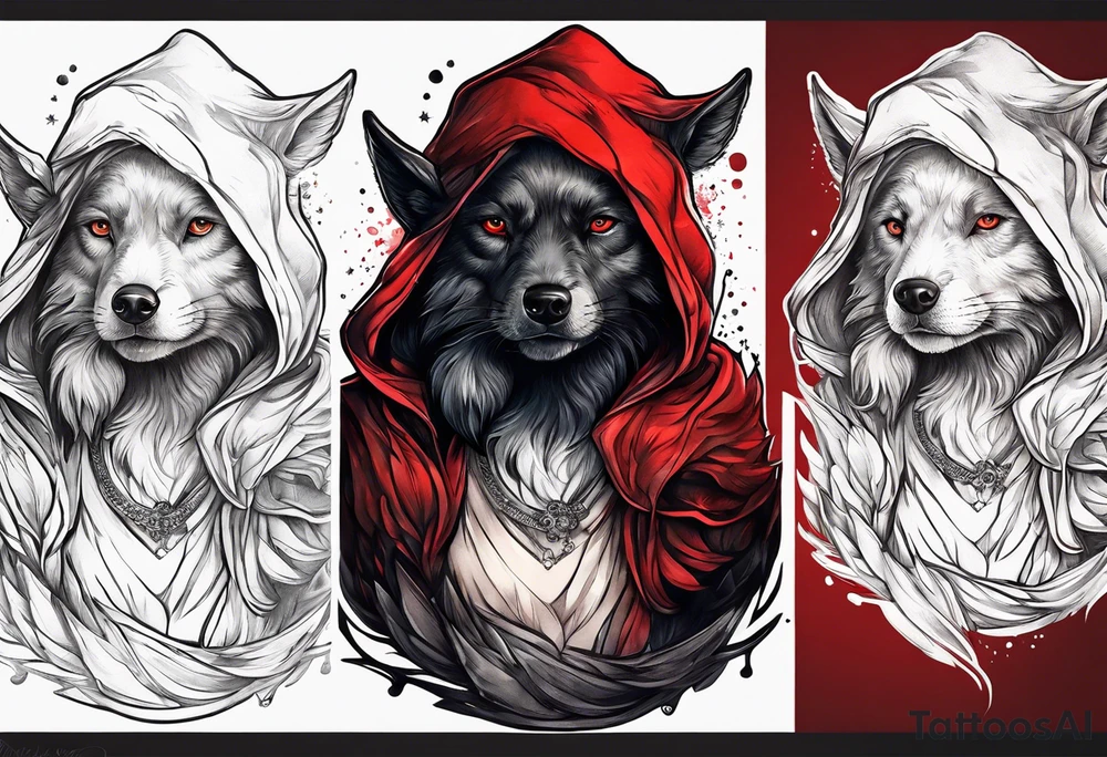 male version of little red riding hood tattoo idea