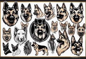 German Shepherd portrait tattoo idea