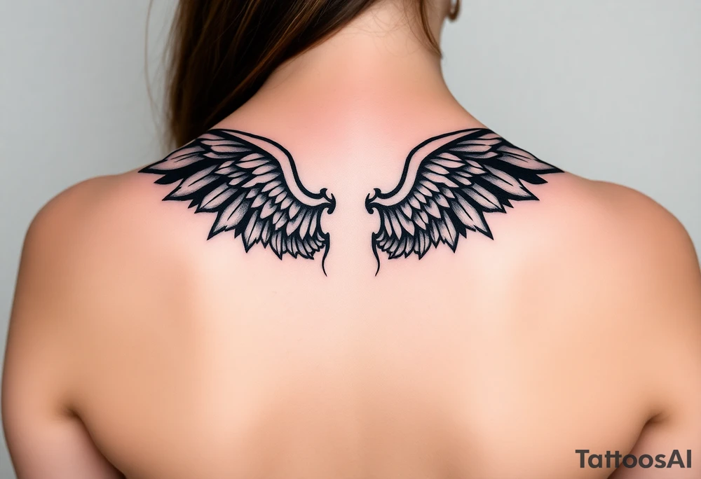 gothic wings tattoo idea