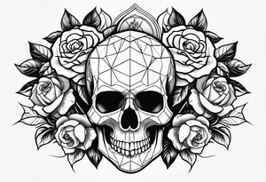 skull with roses tattoo idea