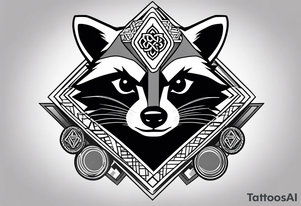 Rocket raccoon with a Glasgow Celtic top on tattoo idea
