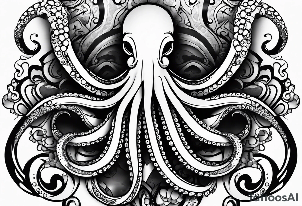 abstract octopus armband tattoo idea