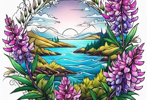 ocean lupine fireweed tattoo idea