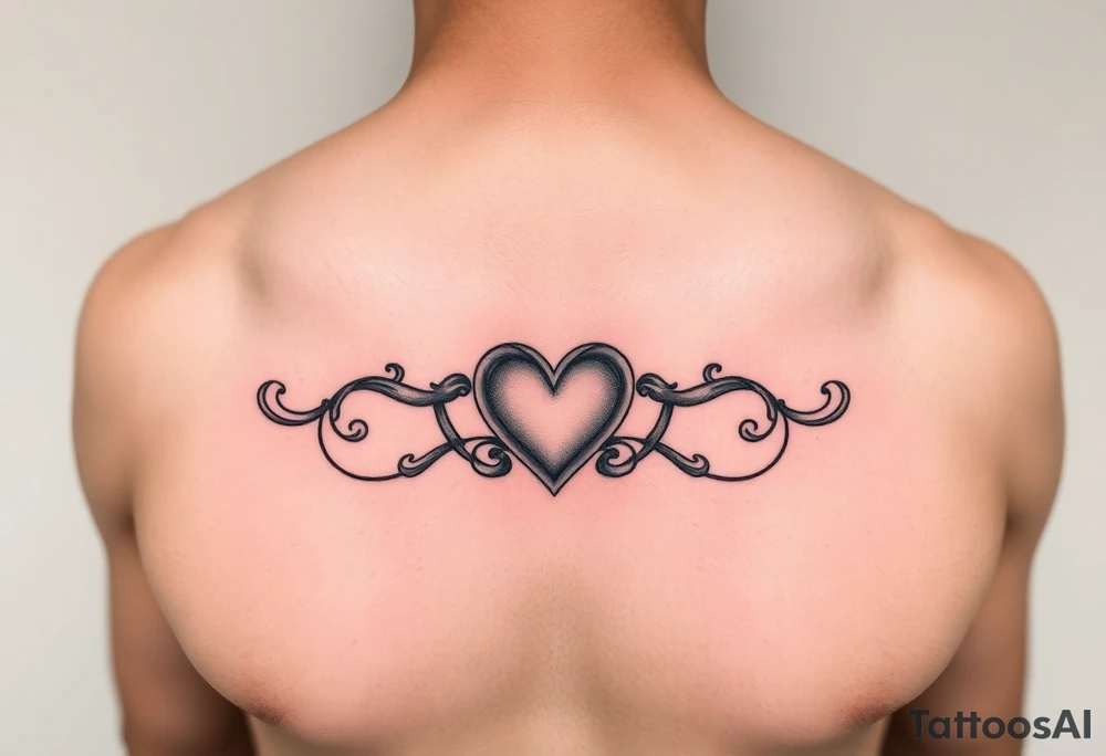 Create a tattoo on a man’s chest of the name Michelle. Claddagh heart tattoo idea