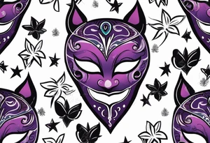 Unhappy Masquerade mask that is purple and black tattoo idea