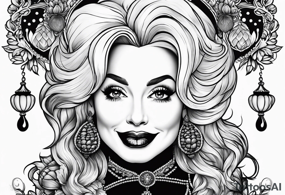 Dolly Parton holding an acorn tattoo idea