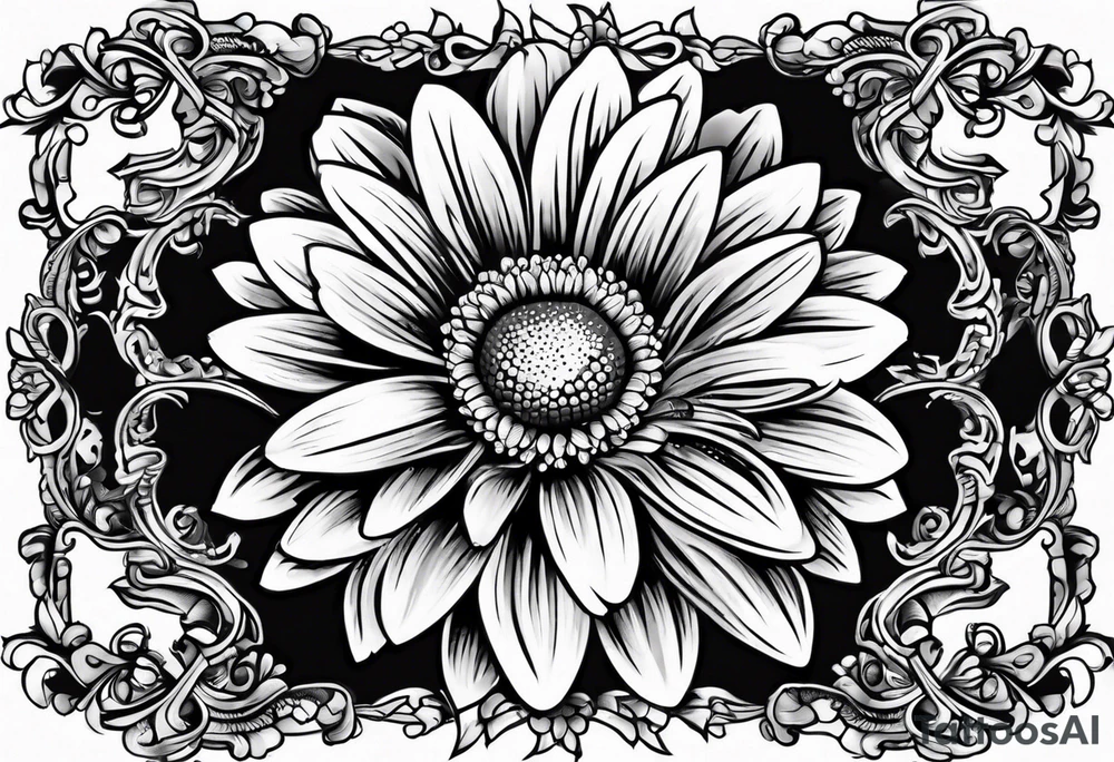 Daisy frame tattoo idea
