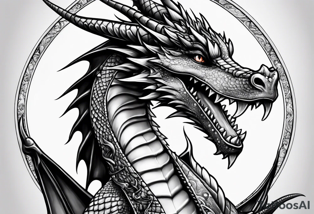 baby dragon with guitar tattoo idea