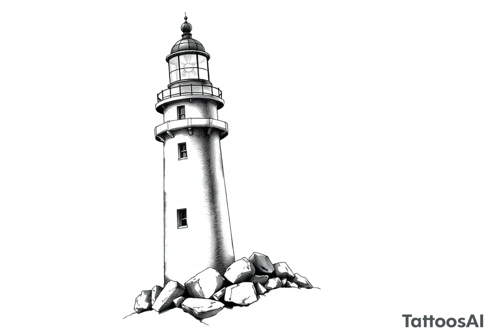 Lighthouse with coat of arms tattoo idea