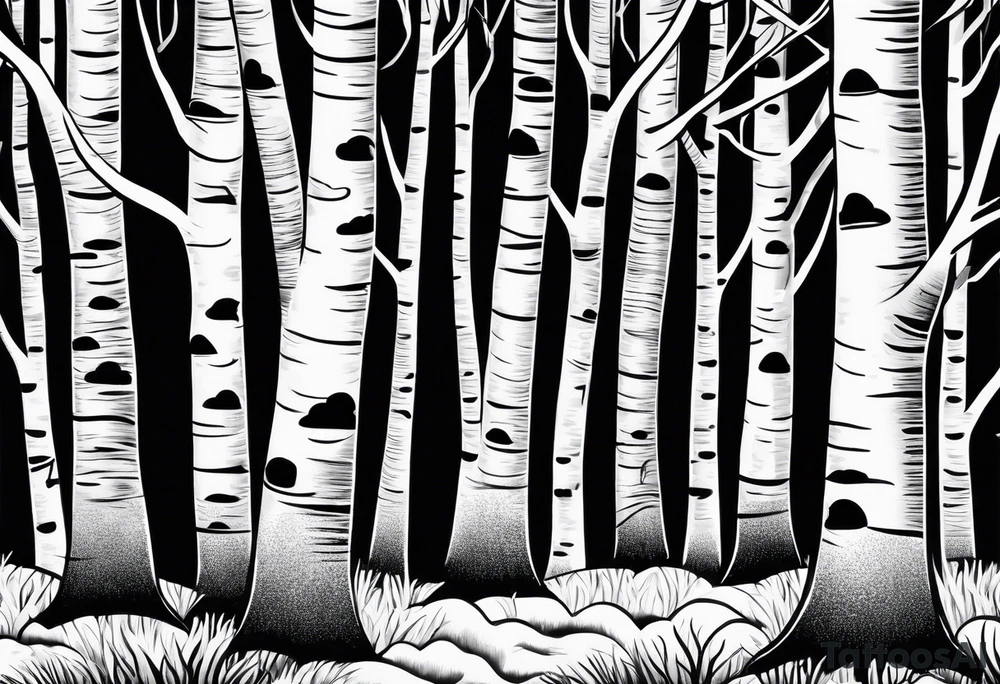 birch tree tattoo idea