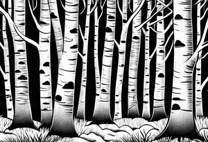 birch tree tattoo idea