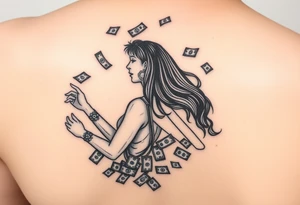 Riding in a car with my bestie money falling around us tattoo idea