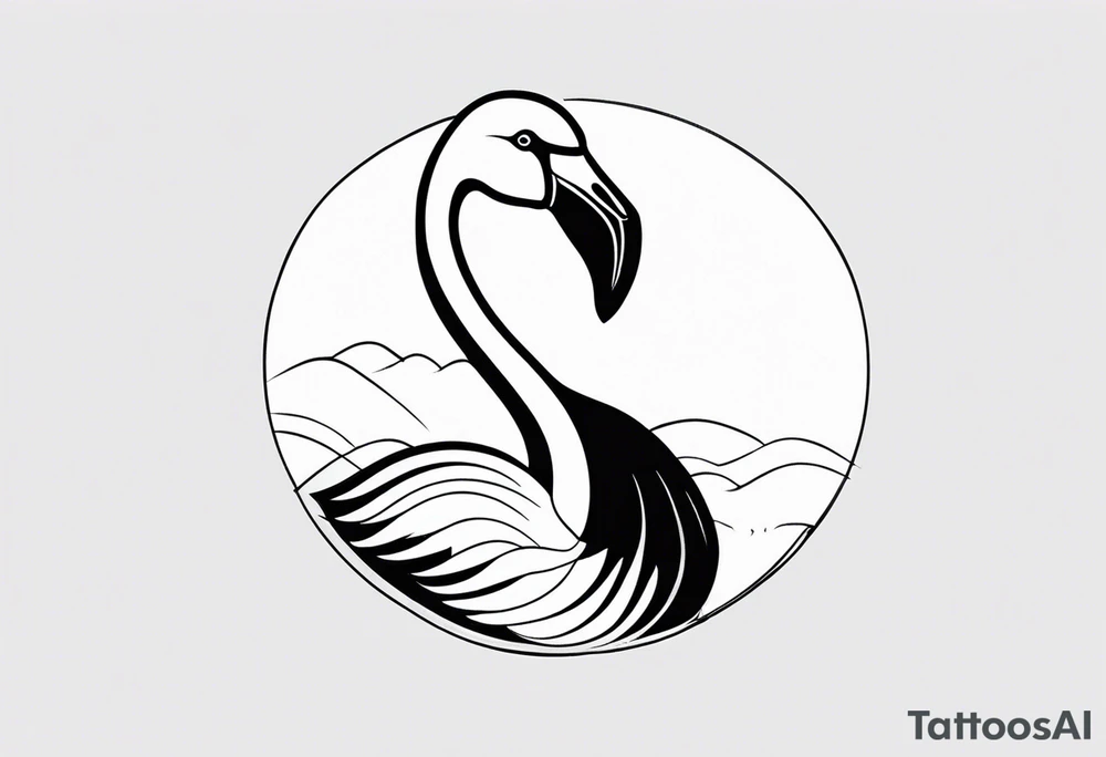 cute flamingo tattoo idea