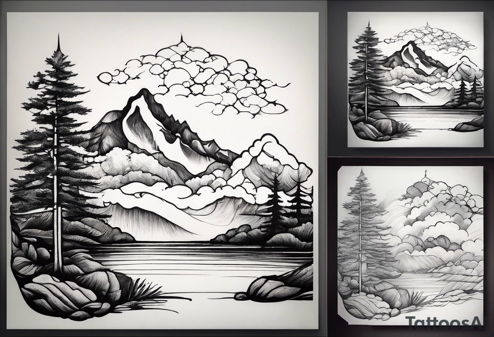 I want my tattoo to be a tree line, then a mountain, then more tree line a straight tattoo for my forearm tattoo idea