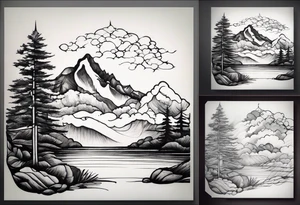 I want my tattoo to be a tree line, then a mountain, then more tree line a straight tattoo for my forearm tattoo idea