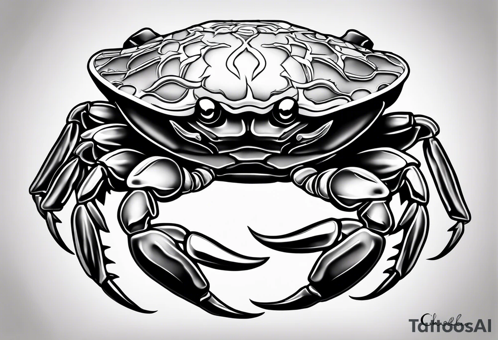 Crab con numero 69 nelle chele tattoo idea