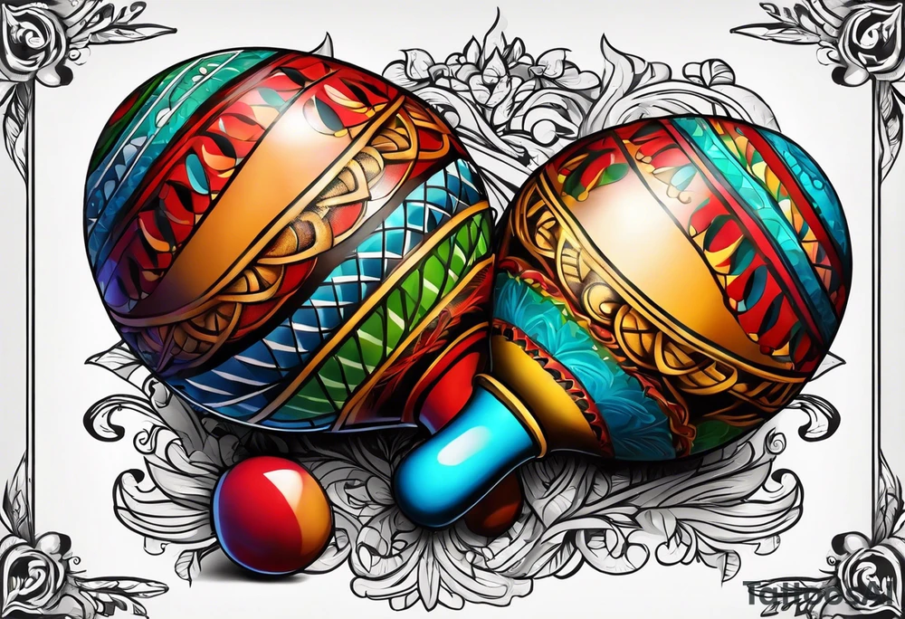 Shaking maracas with rum tattoo idea
