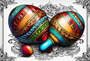 Shaking maracas with rum tattoo idea