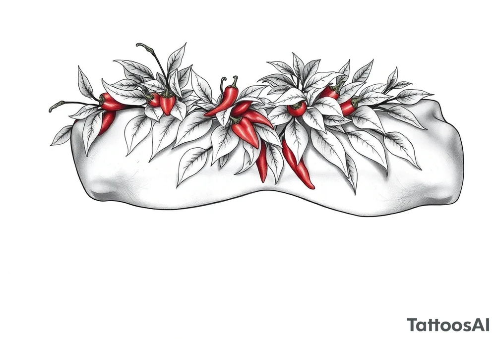 Super hot pepper plants tattoo idea